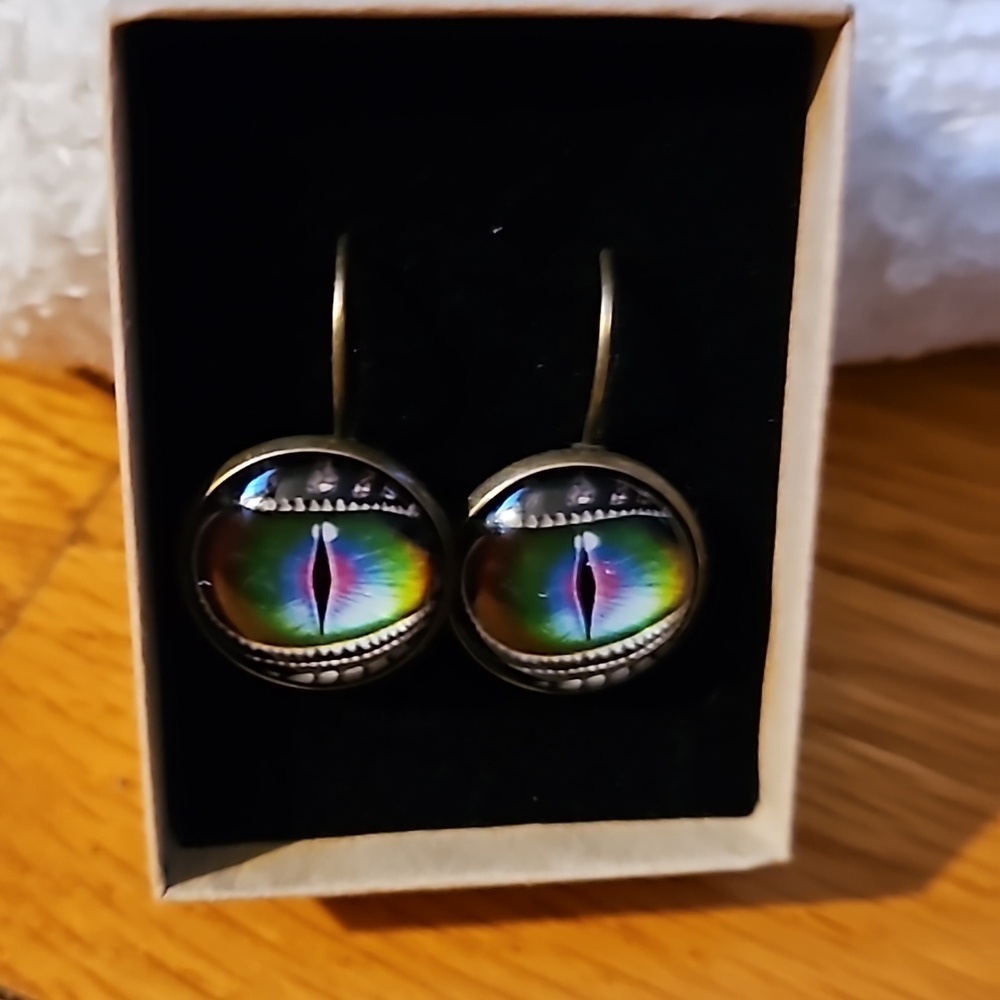 Eyes of the Abyss: Dragon Eye Earrings in Bronze or Silver